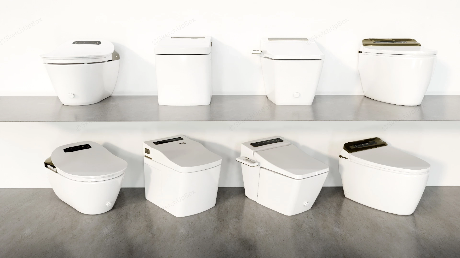 Smart Toilets sketchup model preview - SketchupBox