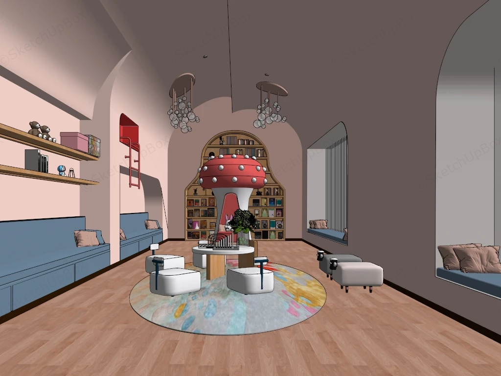 Adorable Kids Playroom sketchup model preview - SketchupBox