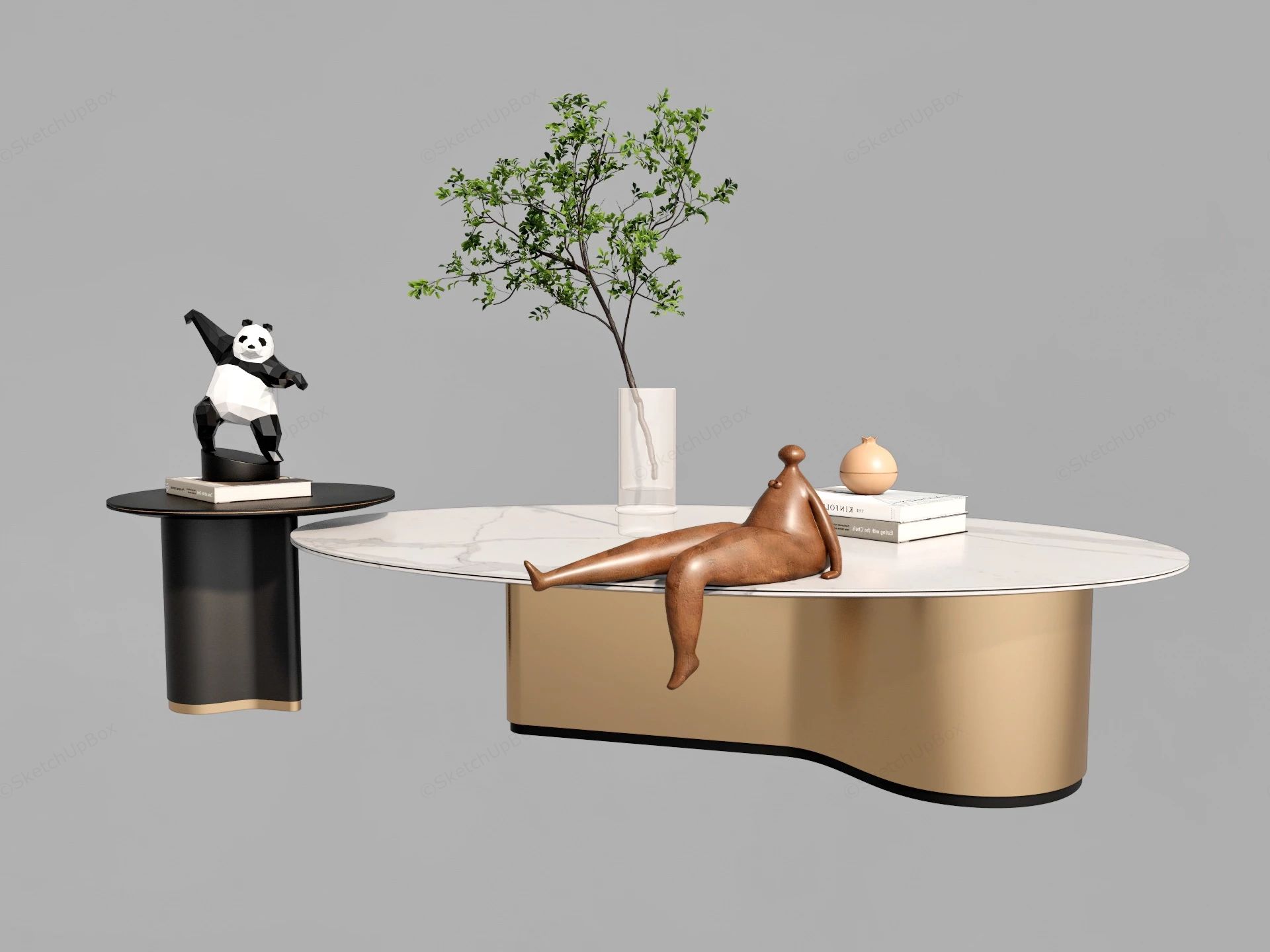 Modern Luxury Coffee Table Set sketchup model preview - SketchupBox