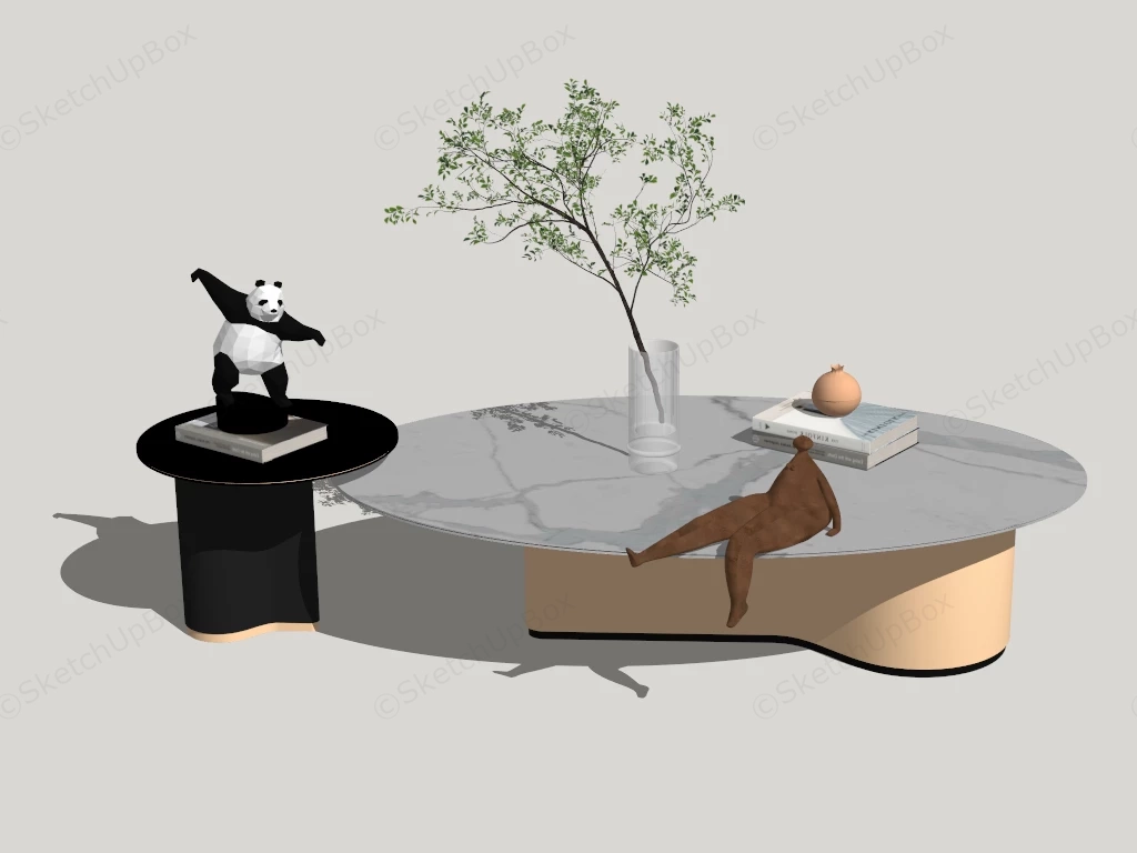 Modern Luxury Coffee Table Set sketchup model preview - SketchupBox