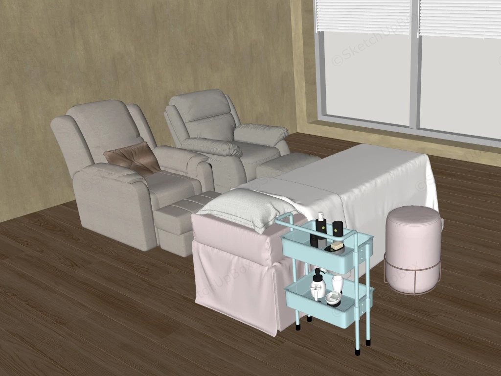 Massage Table Beauty Salon Furniture sketchup model preview - SketchupBox