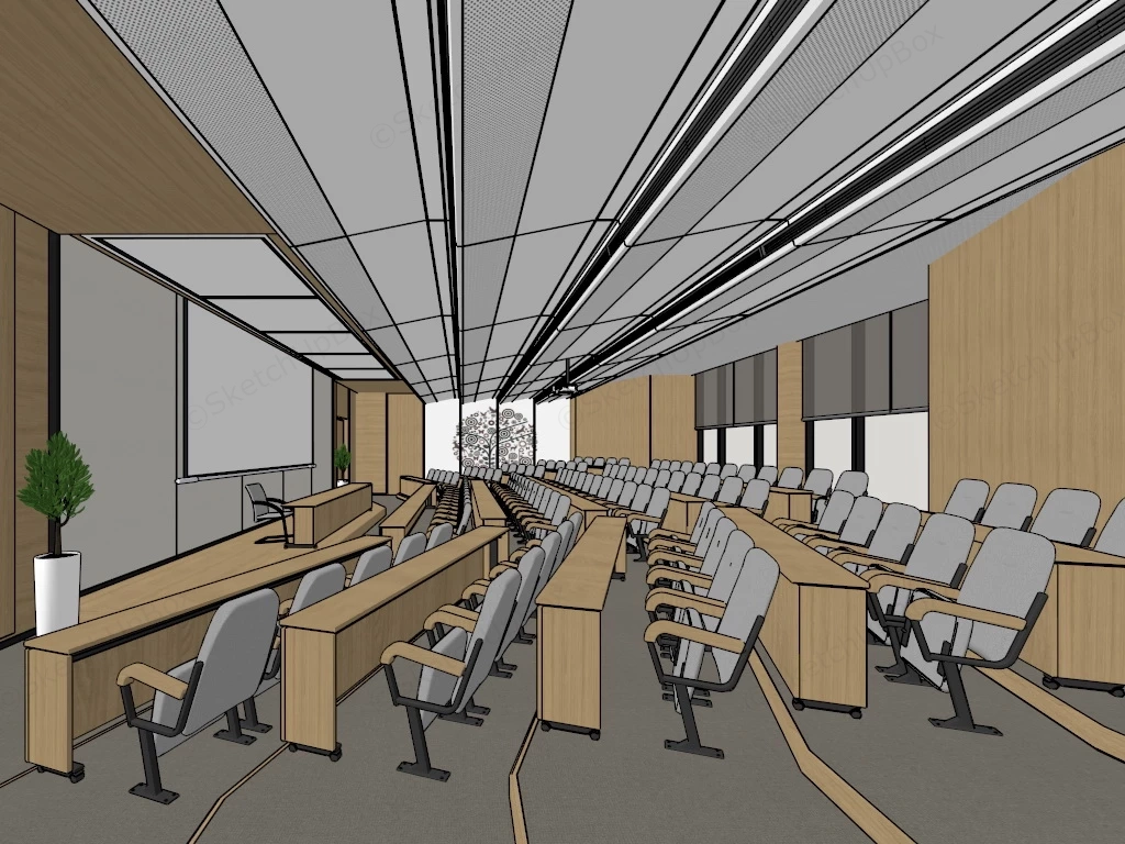College Lecture Hall sketchup model preview - SketchupBox