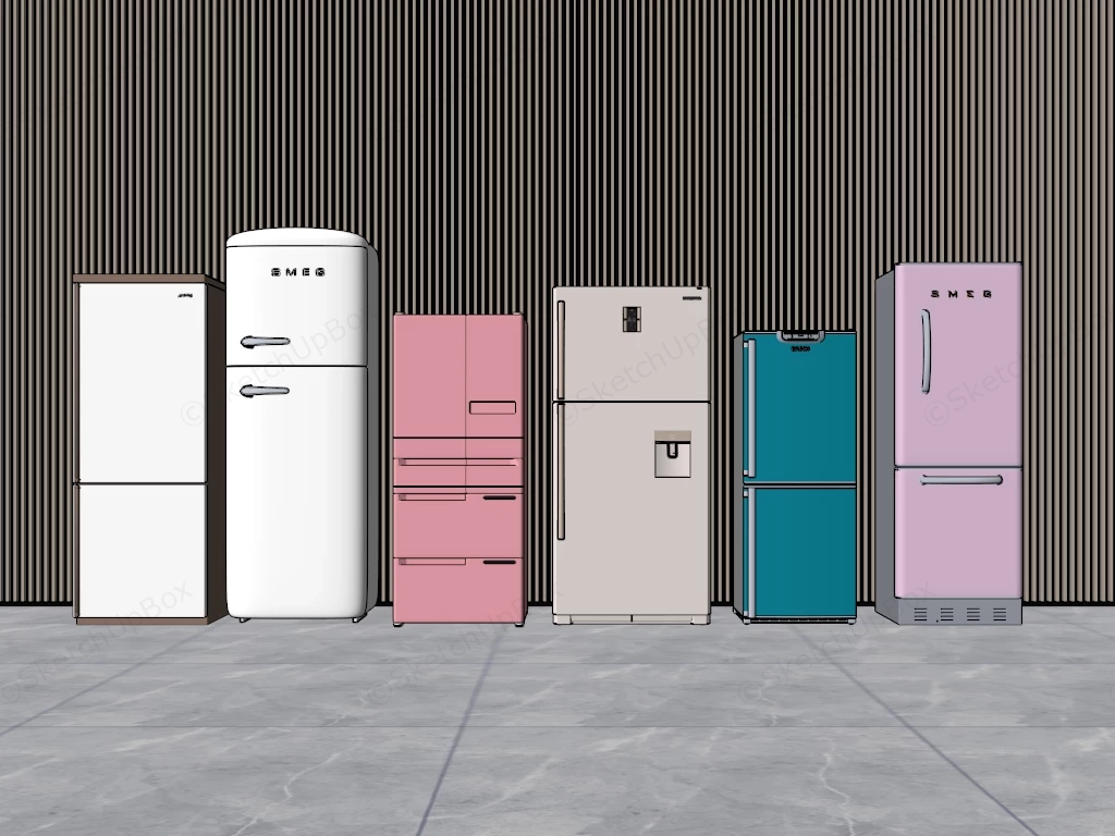 Modern Retro Refrigerators sketchup model preview - SketchupBox