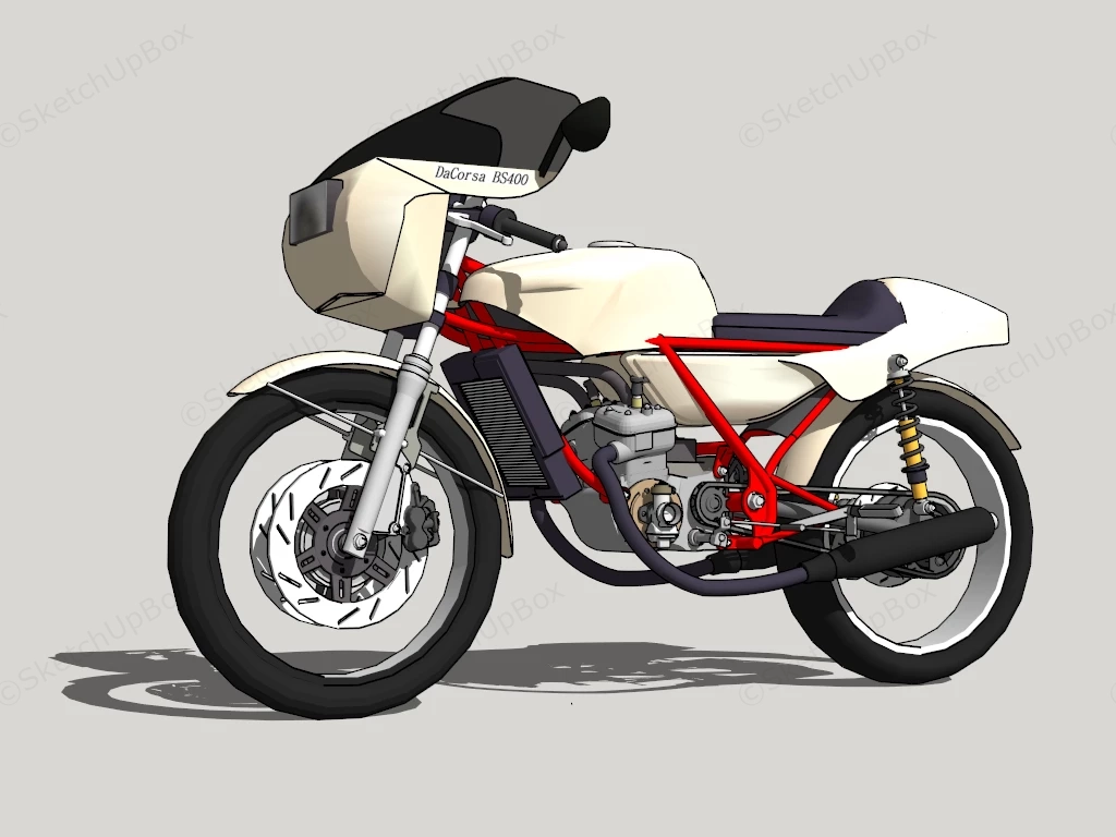 Retro Motorcycle sketchup model preview - SketchupBox