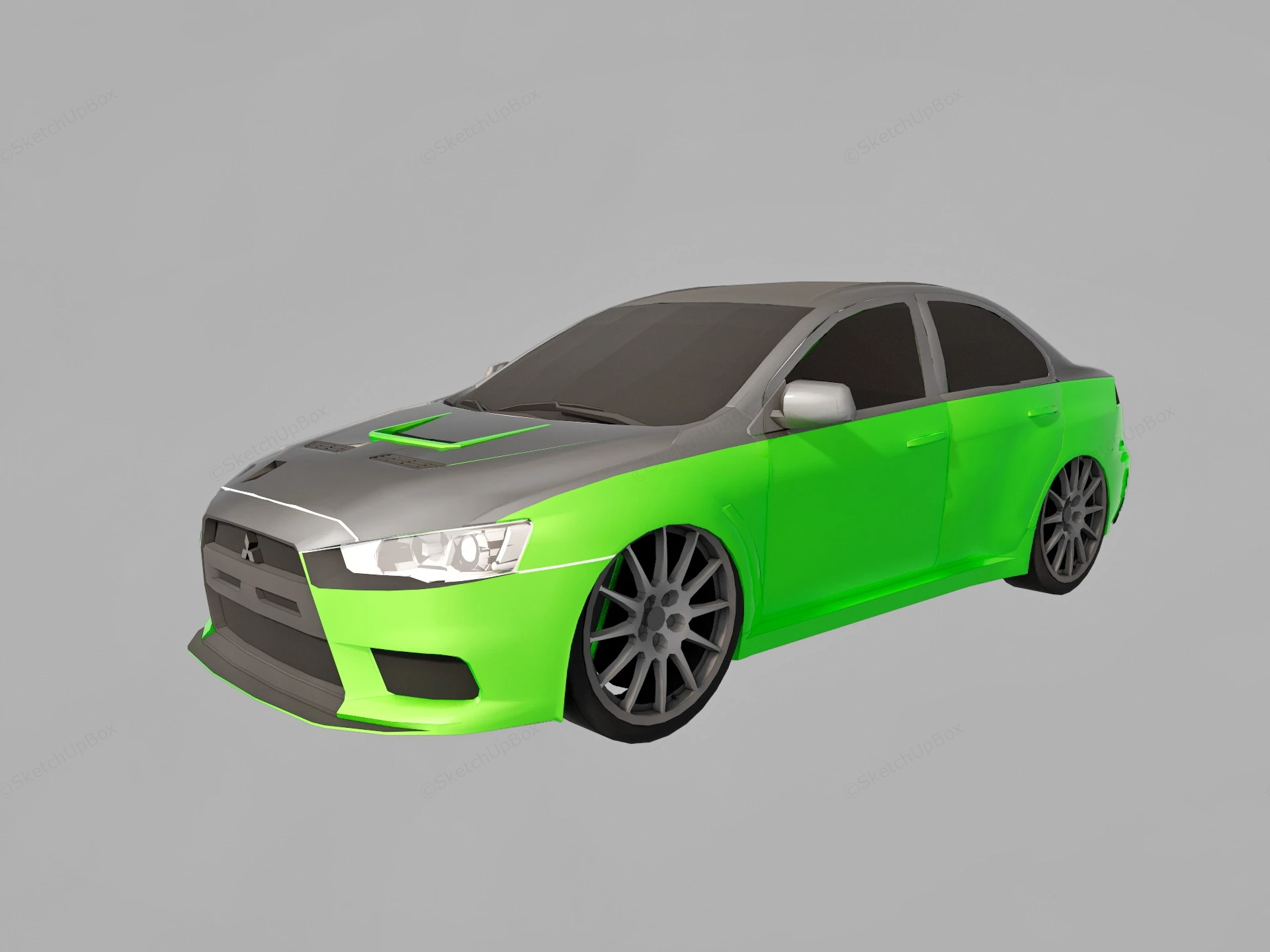 Mitsubishi Rally Car sketchup model preview - SketchupBox