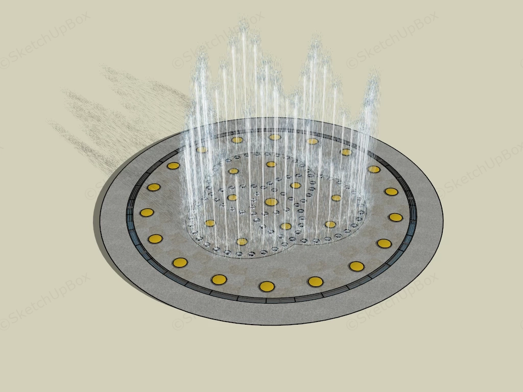 Dry Deck Fountain sketchup model preview - SketchupBox
