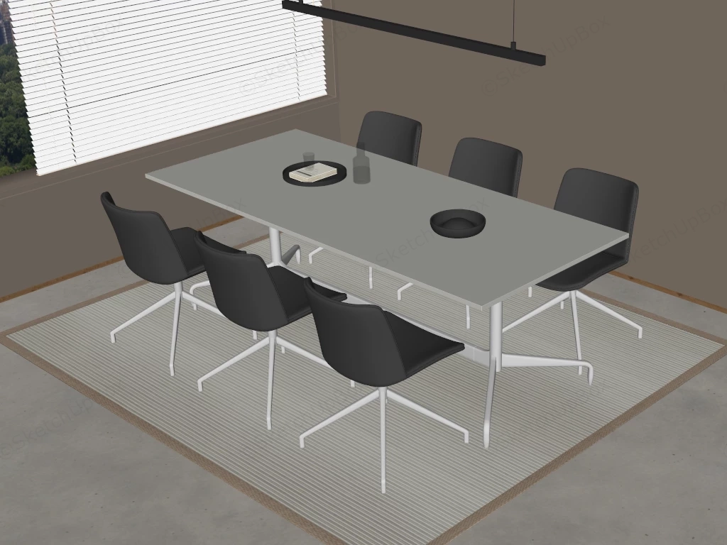 Modern 7 Piece Dining Set sketchup model preview - SketchupBox