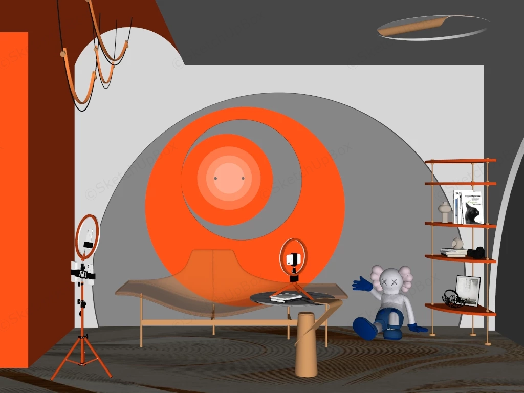 Orange Live Streaming Studio sketchup model preview - SketchupBox