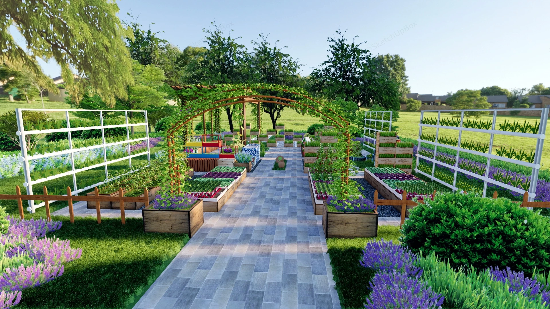Vegetable Garden Design sketchup model preview - SketchupBox