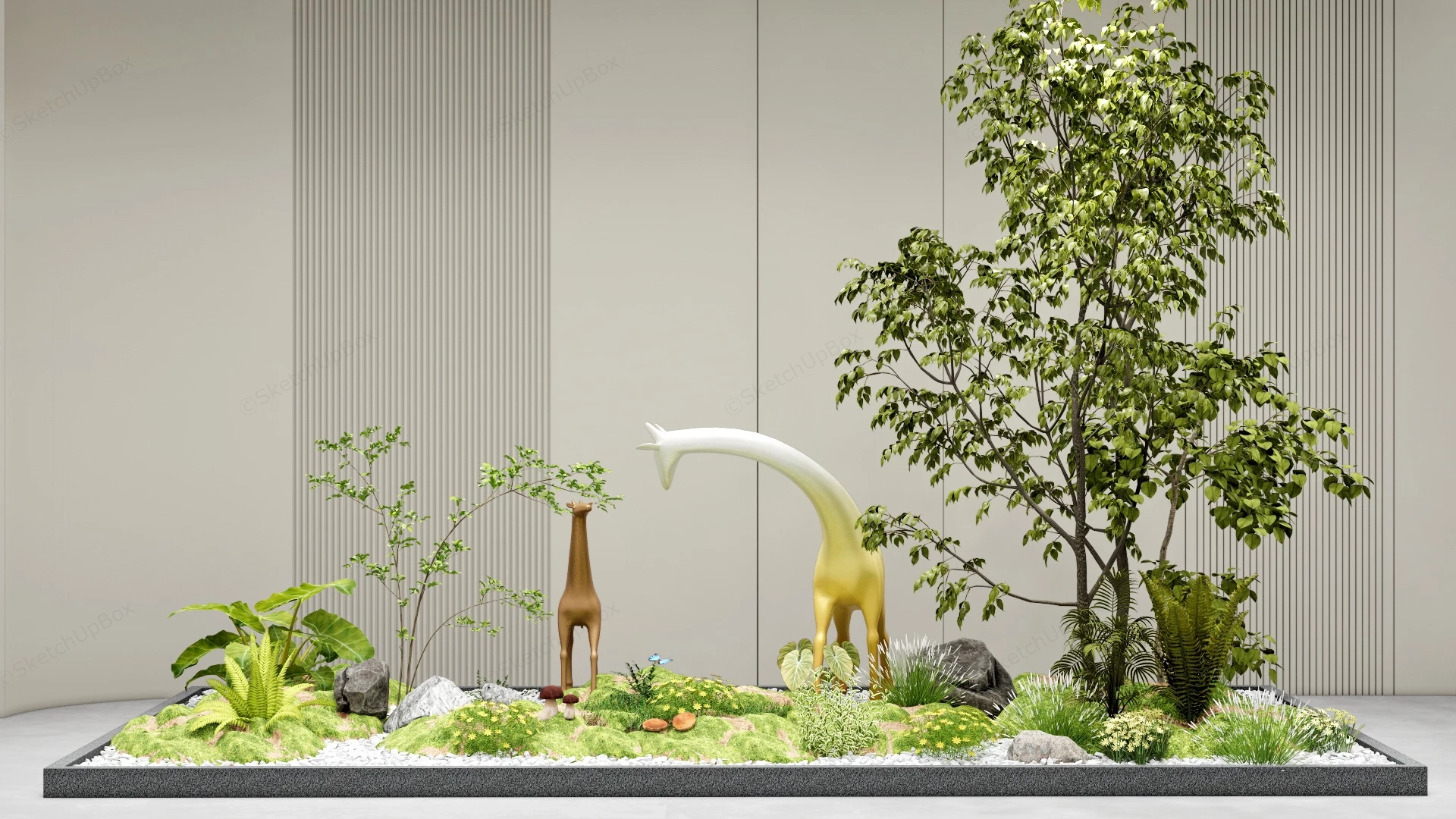 Peaceful Indoor Garden sketchup model preview - SketchupBox