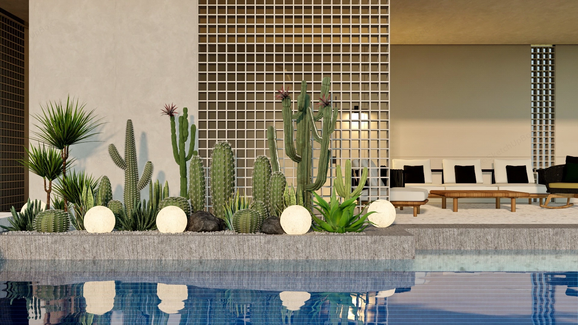 Home Cactus Garden sketchup model preview - SketchupBox