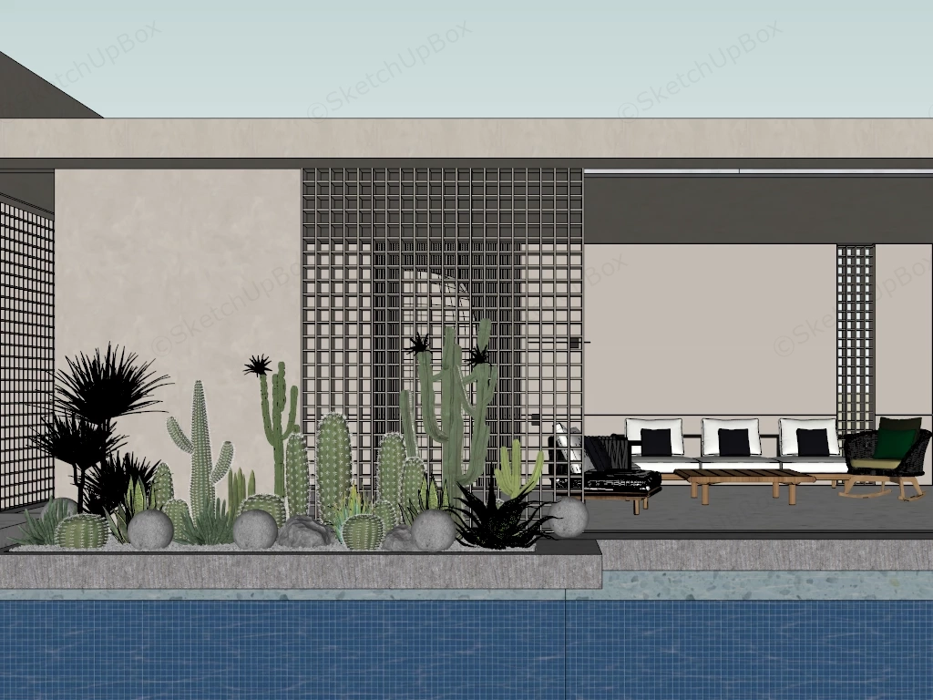 Home Cactus Garden sketchup model preview - SketchupBox