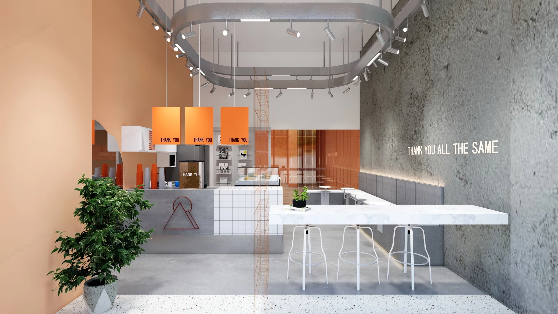 Small Juice Bar Interior Design sketchup model preview - SketchupBox