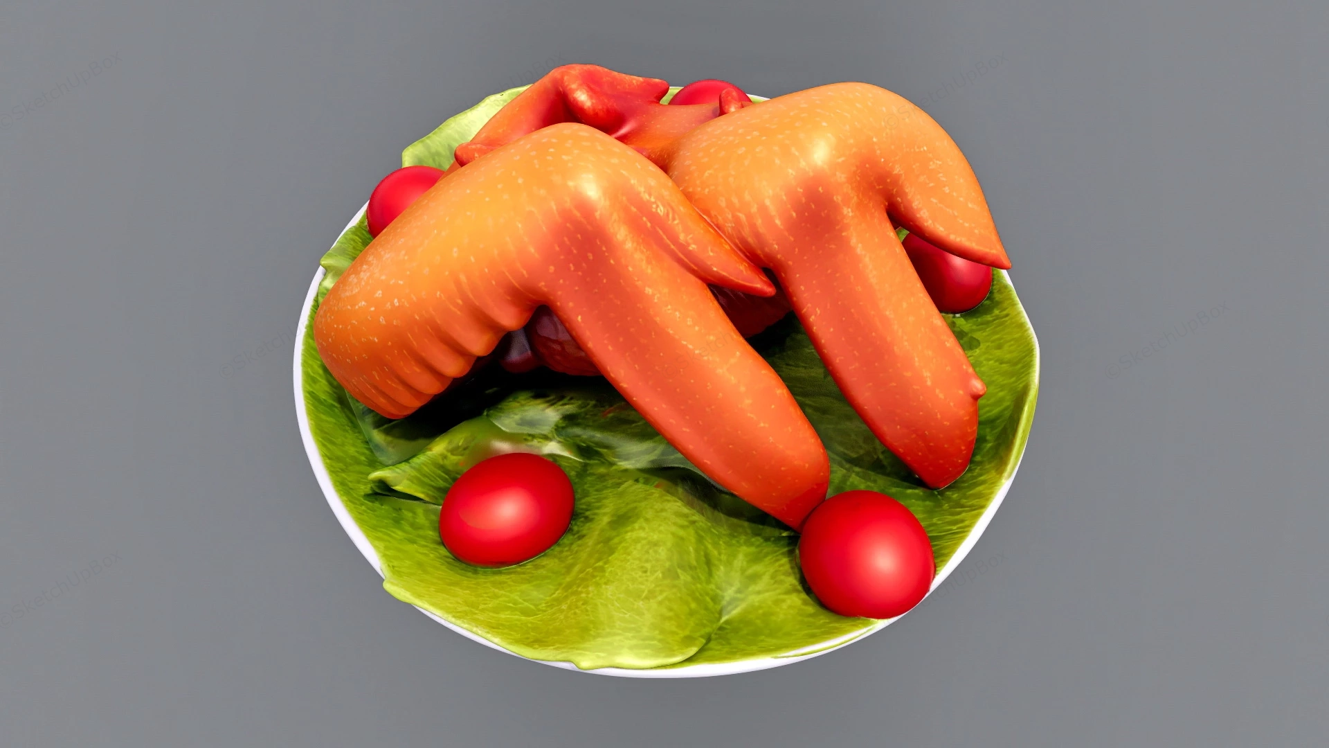 Baked Chicken Wings sketchup model preview - SketchupBox