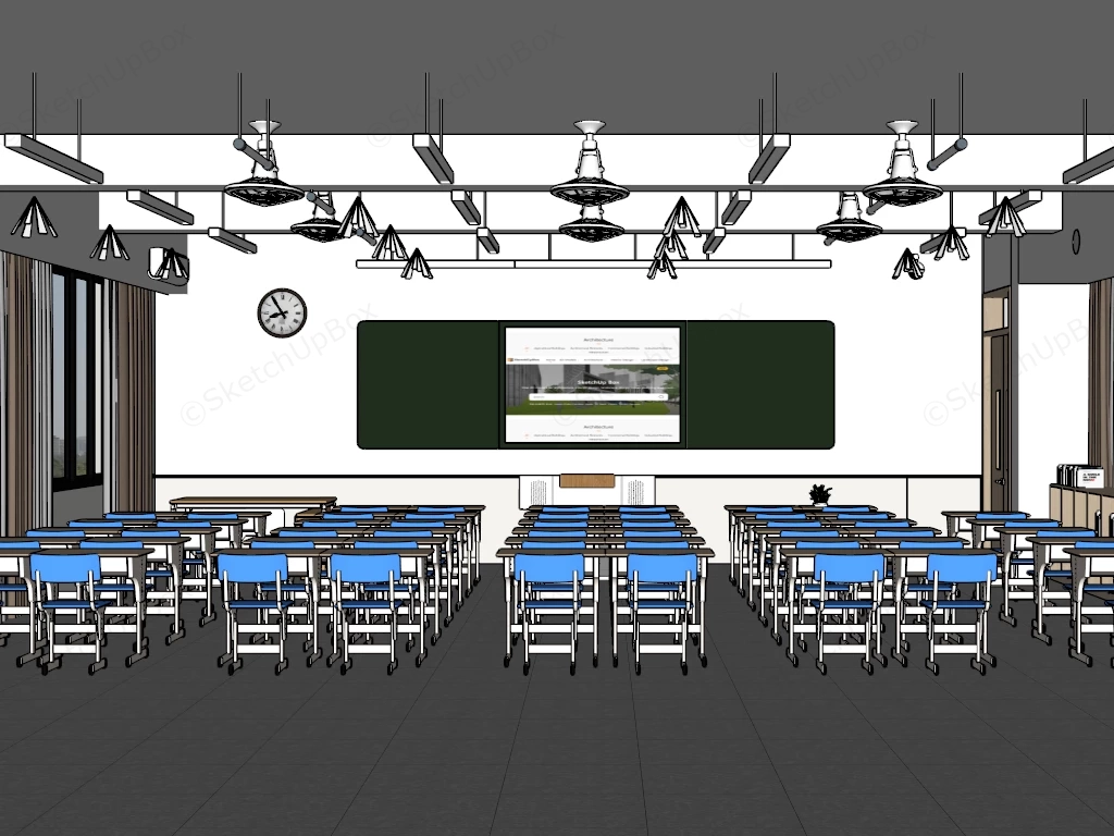 Middle School Classroom Design sketchup model preview - SketchupBox