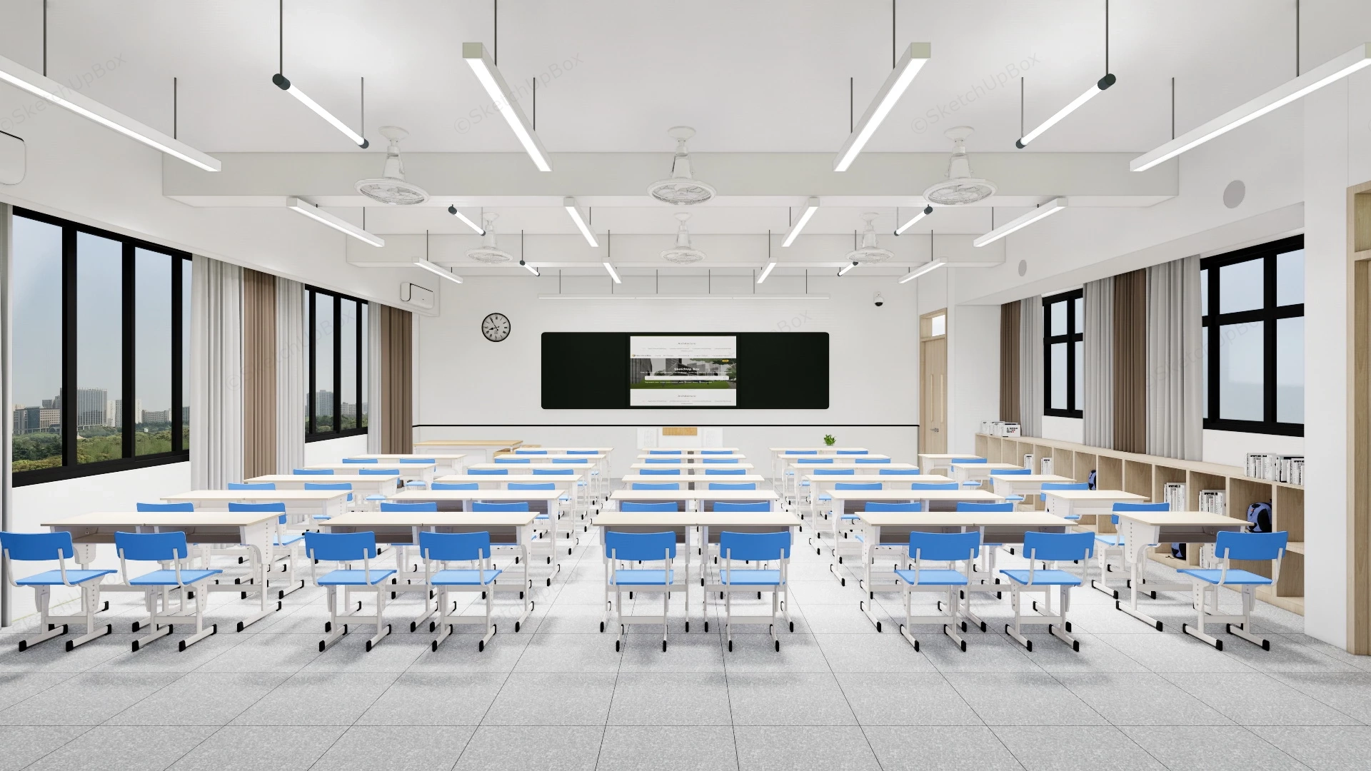 Middle School Classroom Design sketchup model preview - SketchupBox