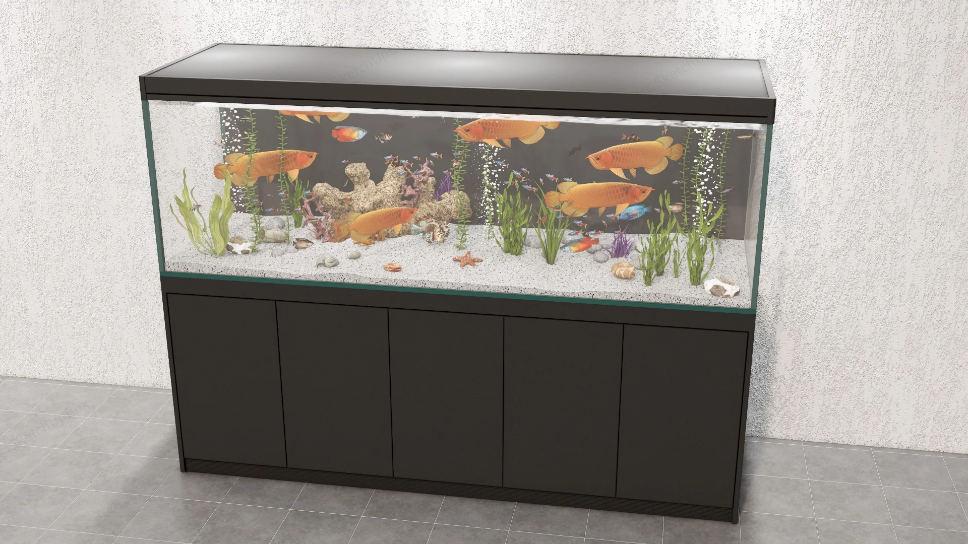Arowana Fish Aquarium sketchup model preview - SketchupBox