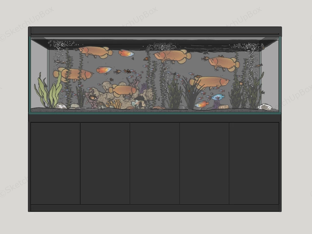 Arowana Fish Aquarium sketchup model preview - SketchupBox