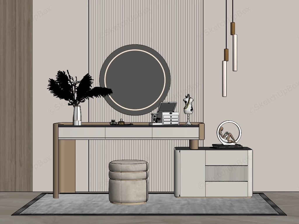Modern Luxury Makeup Vanity sketchup model preview - SketchupBox