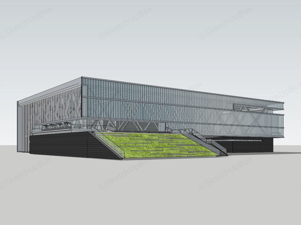 School Sports Centre Architecture sketchup model preview - SketchupBox
