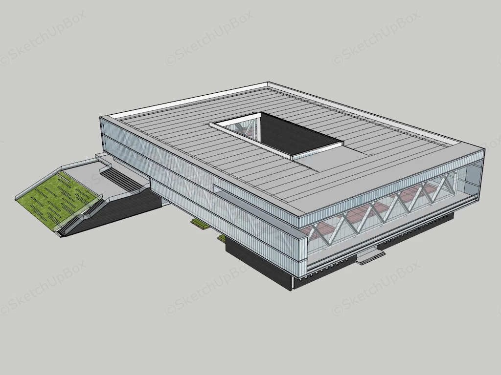 School Sports Centre Architecture sketchup model preview - SketchupBox