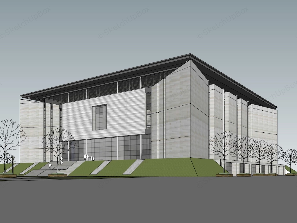 3 Gymnasium Exterior Designs sketchup model preview - SketchupBox