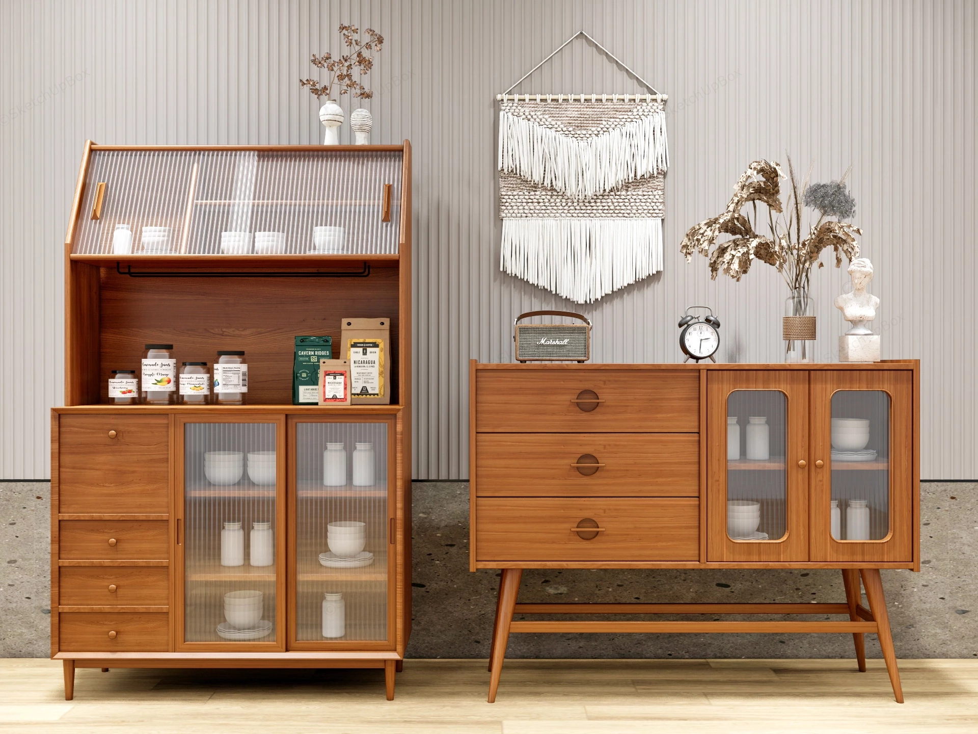 Modern Sideboard Buffet Cabinets sketchup model preview - SketchupBox