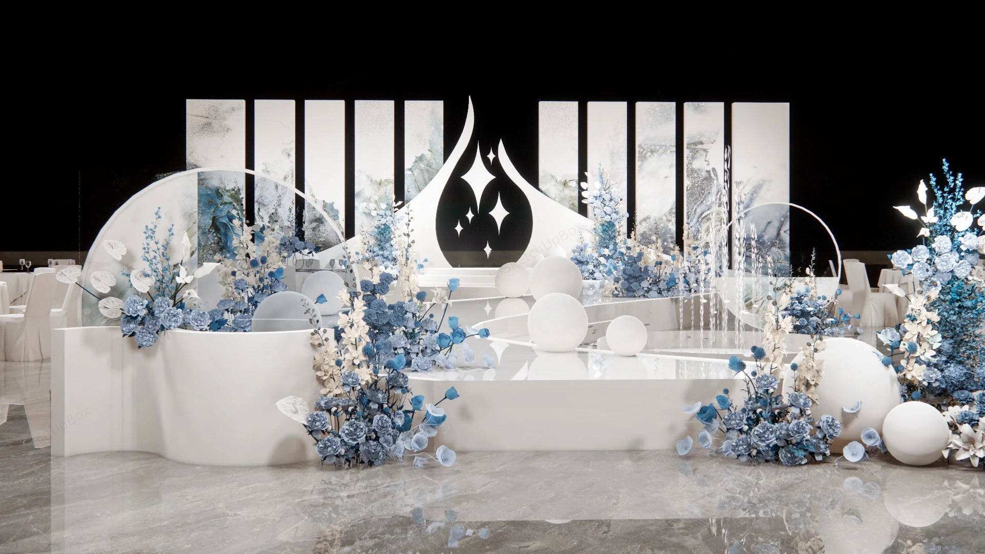 Dreamlike White Wedding Ideas sketchup model preview - SketchupBox