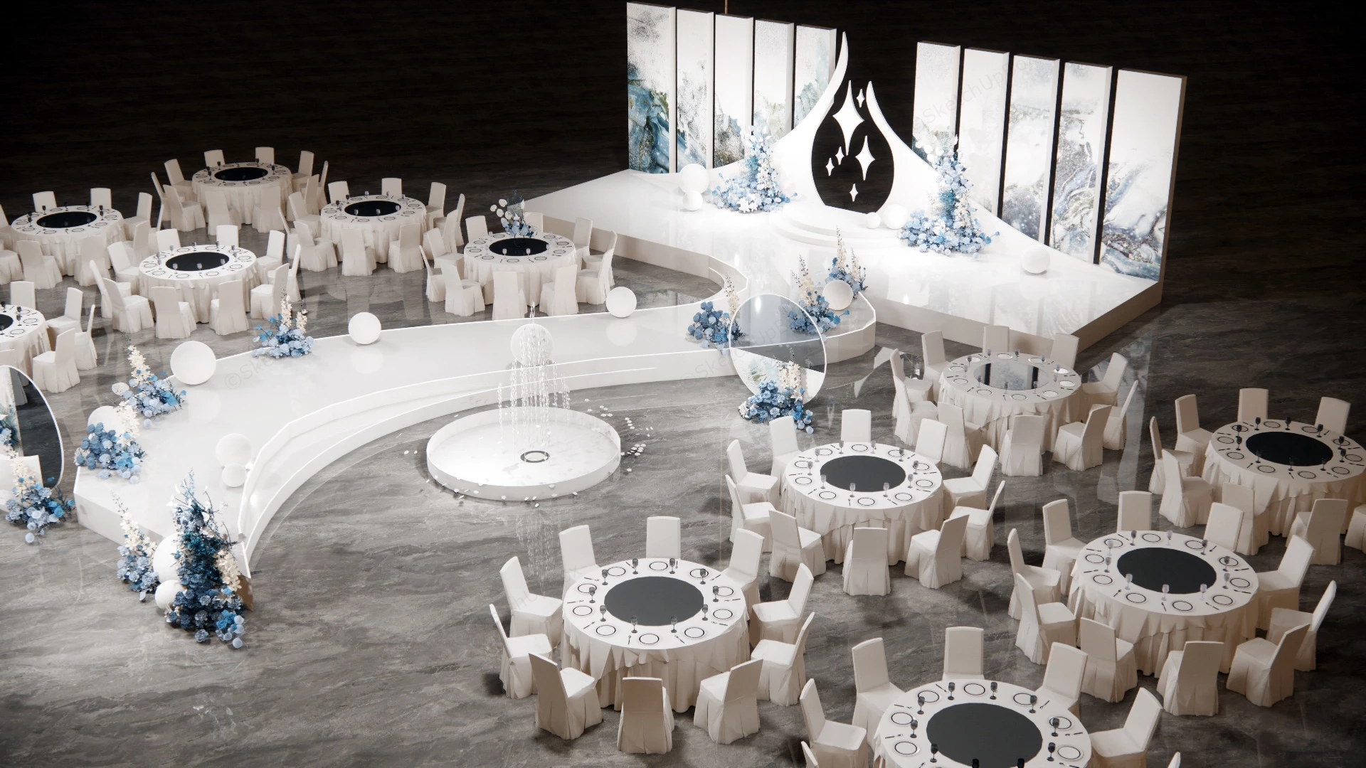 Dreamlike White Wedding Ideas sketchup model preview - SketchupBox