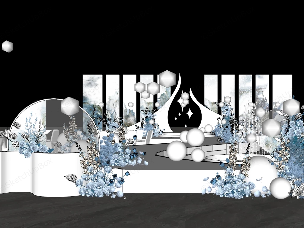 Dreamlike White Wedding Ideas sketchup model preview - SketchupBox