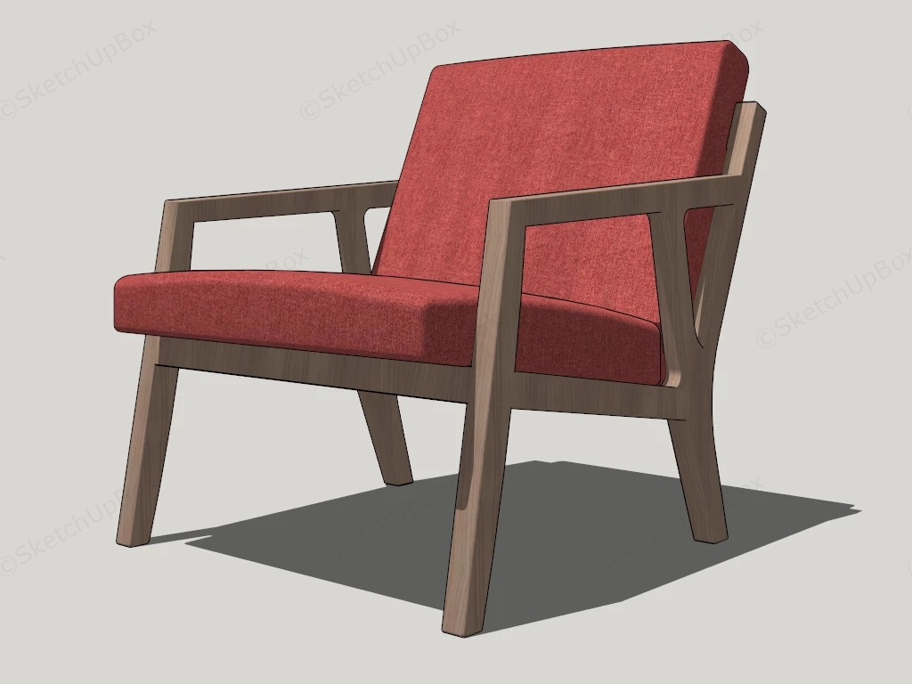 Wood Armchair sketchup model preview - SketchupBox