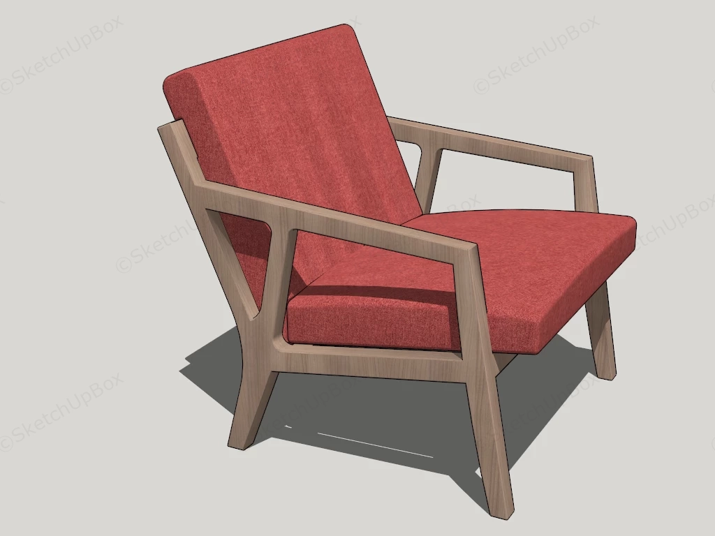 Wood Armchair sketchup model preview - SketchupBox