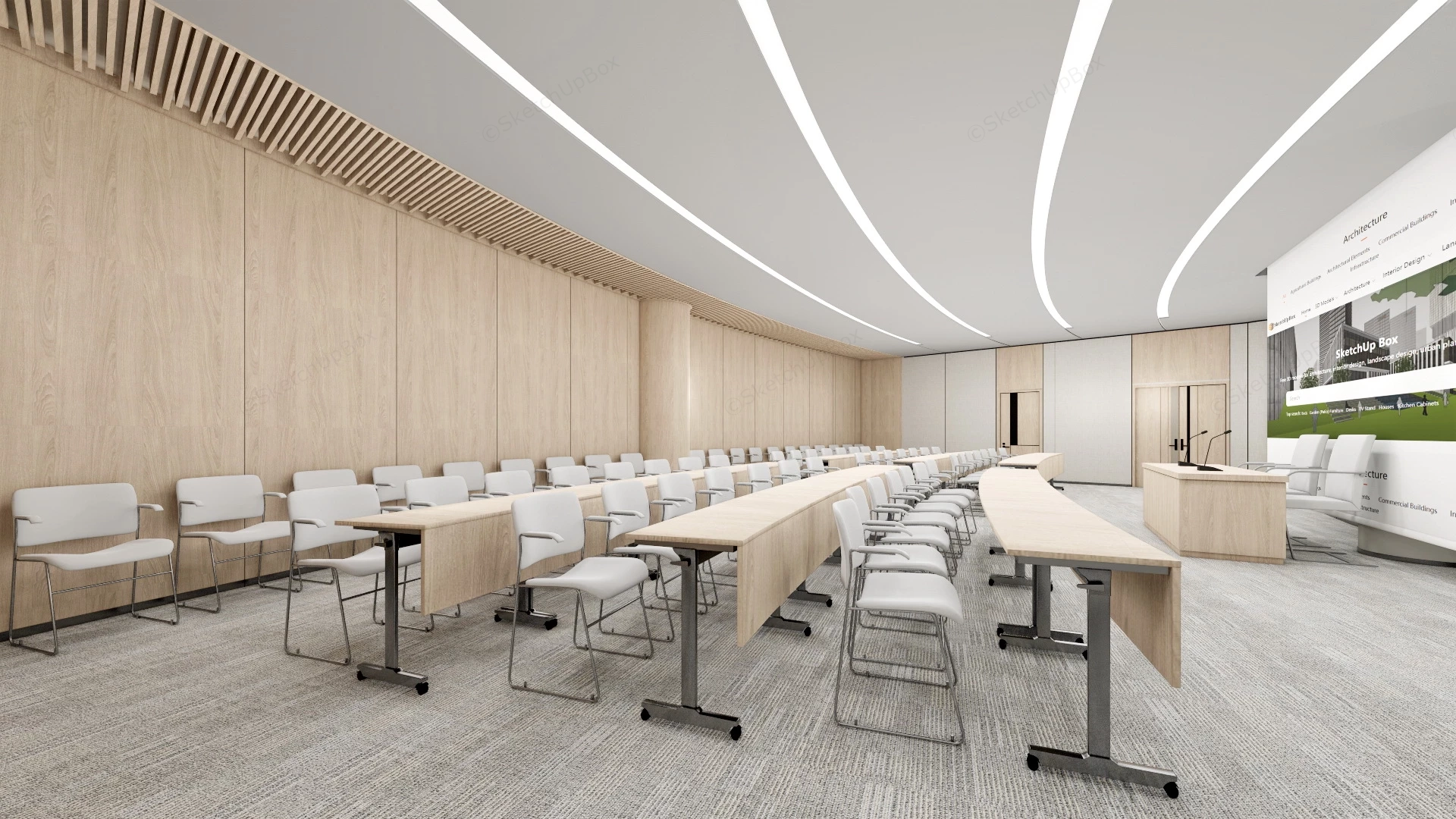Modern Conference Hall Design sketchup model preview - SketchupBox