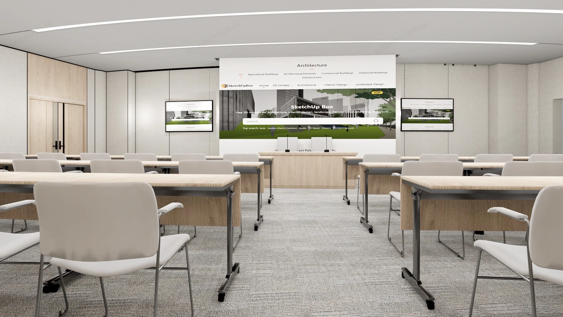 Modern Conference Hall Design sketchup model preview - SketchupBox