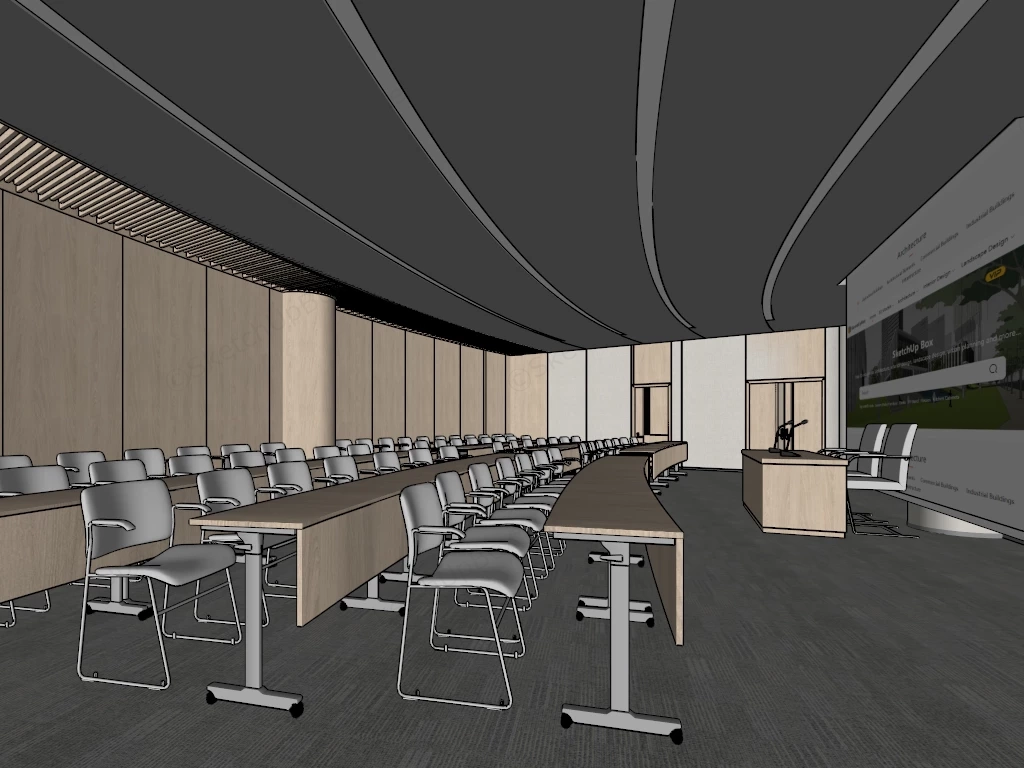 Modern Conference Hall Design sketchup model preview - SketchupBox