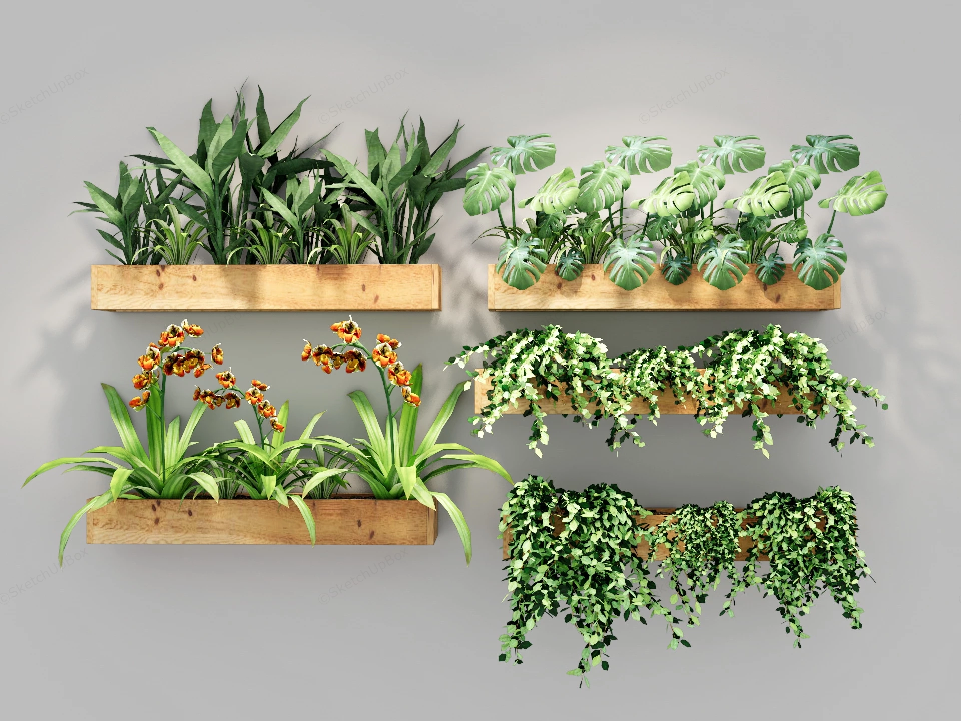 Wall Mounted Planter Box sketchup model preview - SketchupBox