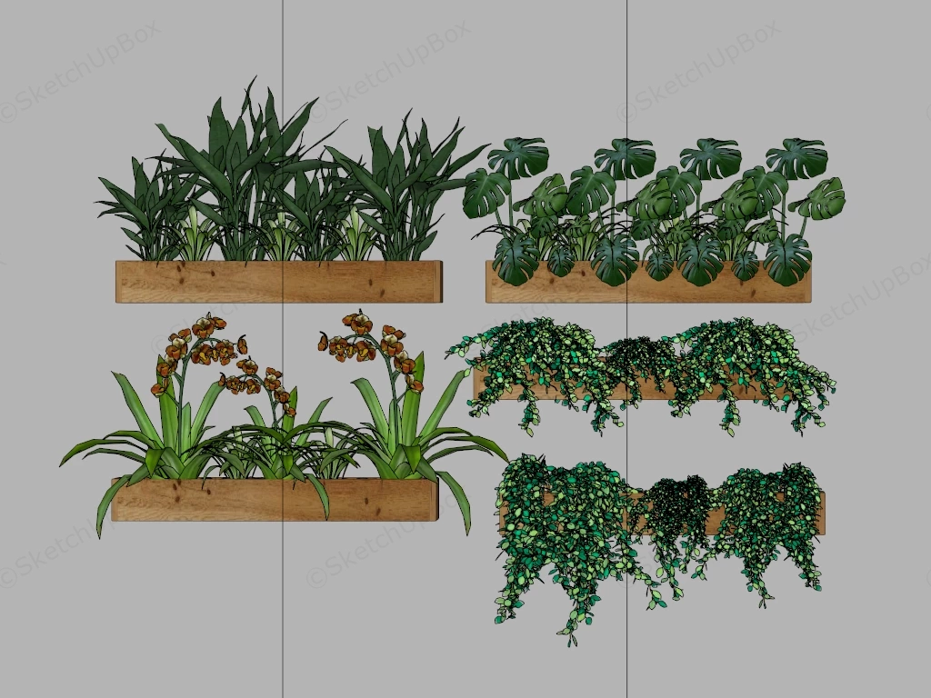 Wall Mounted Planter Box sketchup model preview - SketchupBox