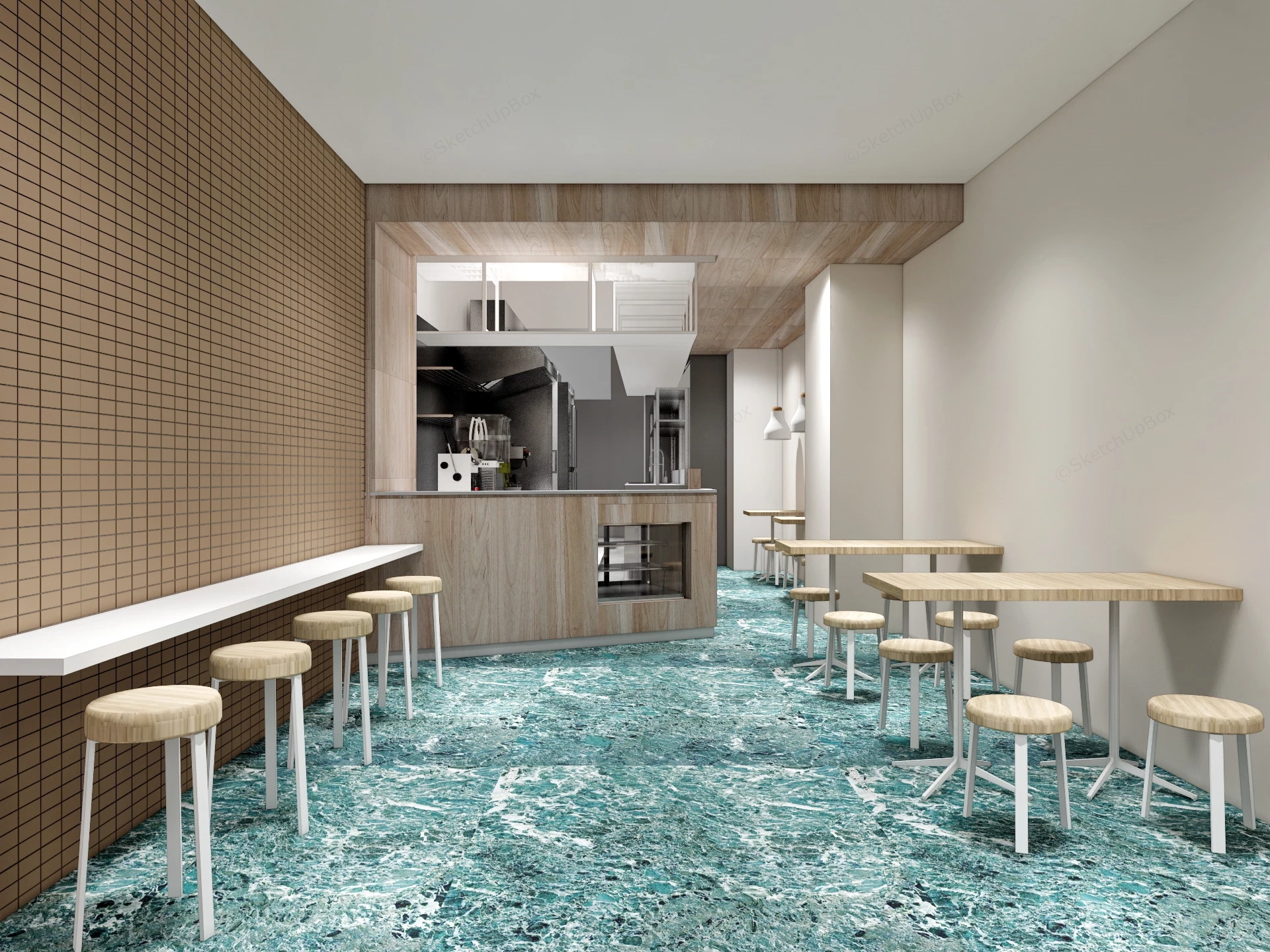 Small Juice Bar Design sketchup model preview - SketchupBox