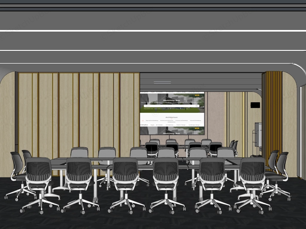 Corporate Office Conference Room sketchup model preview - SketchupBox