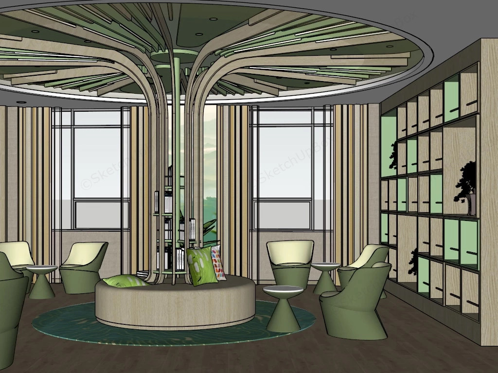 Small Office Lounge Room sketchup model preview - SketchupBox