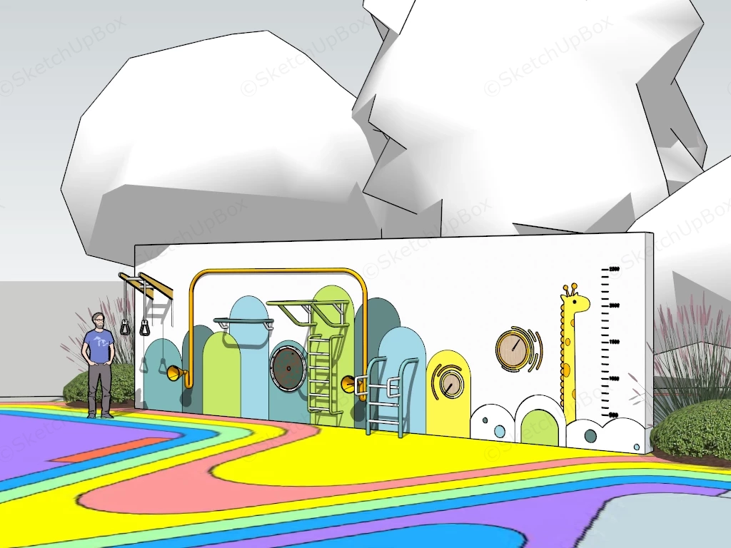 Kids Interactive Activity Wall sketchup model preview - SketchupBox