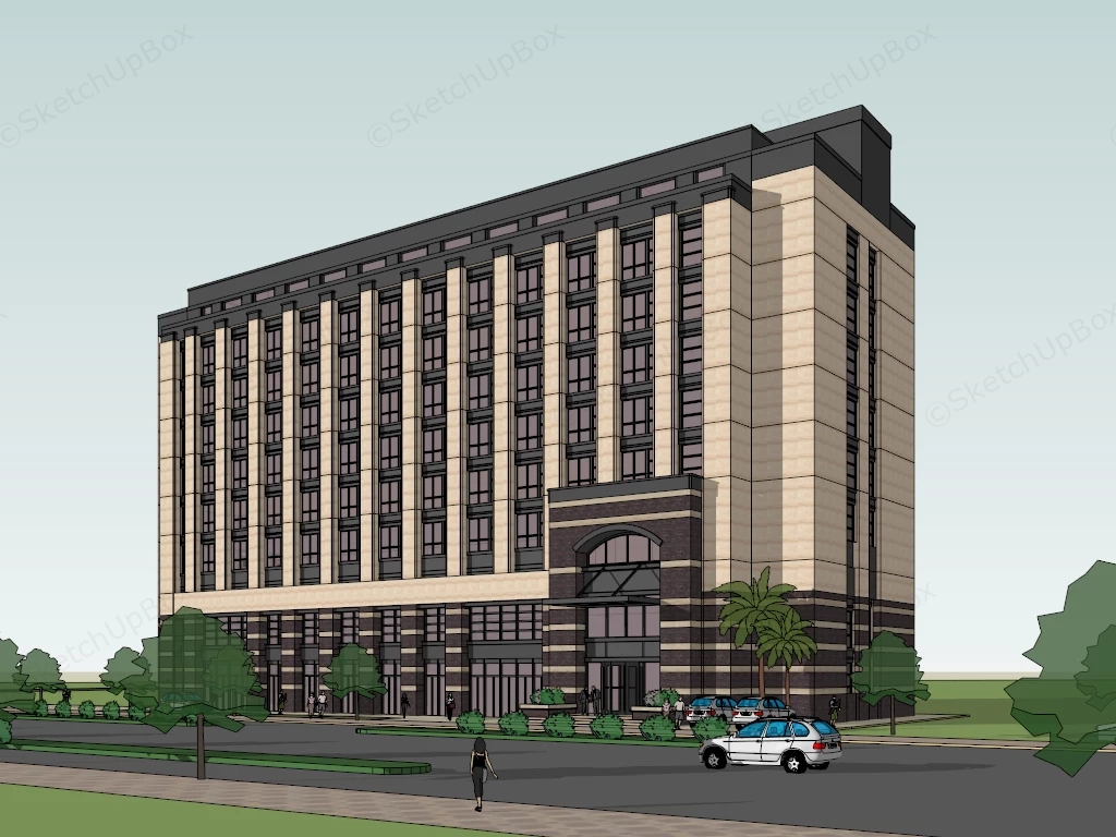 Art Deco Boutique Hotel sketchup model preview - SketchupBox