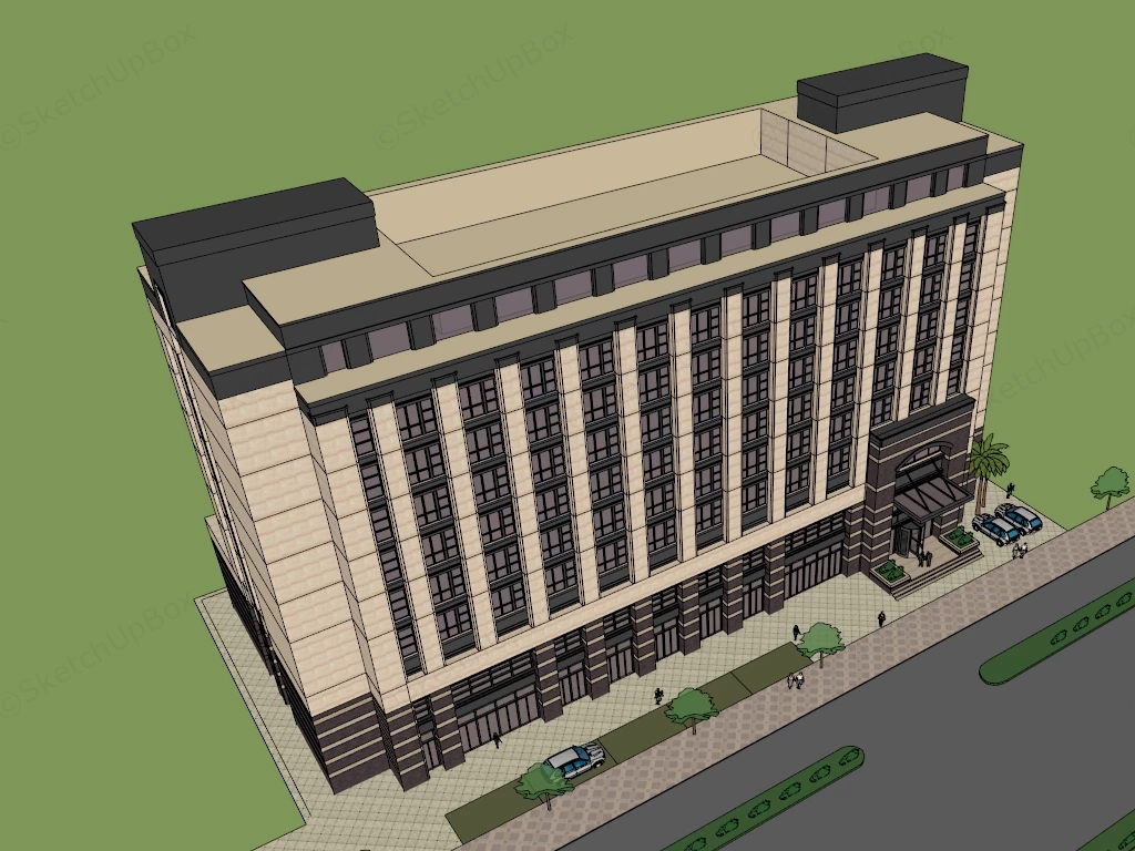 Art Deco Boutique Hotel sketchup model preview - SketchupBox