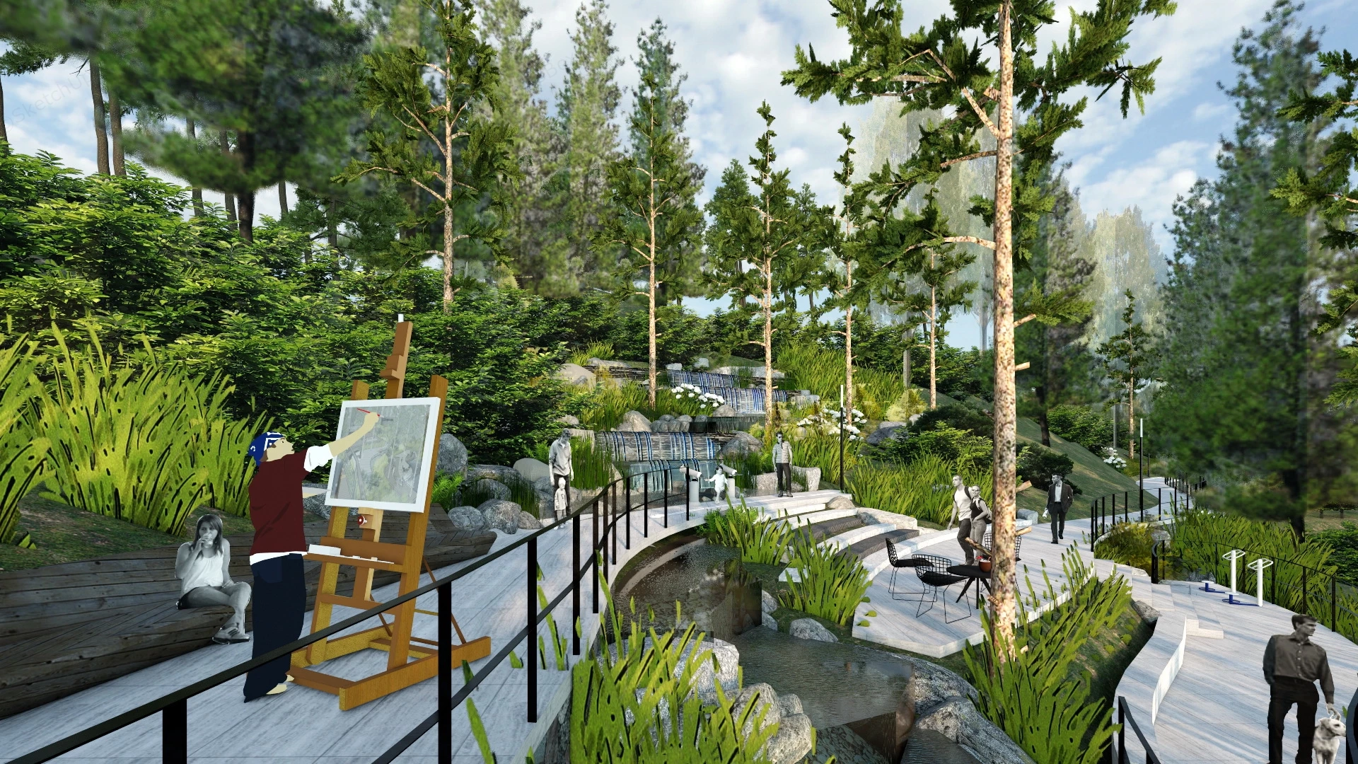 Urban Hiking Forest Park sketchup model preview - SketchupBox