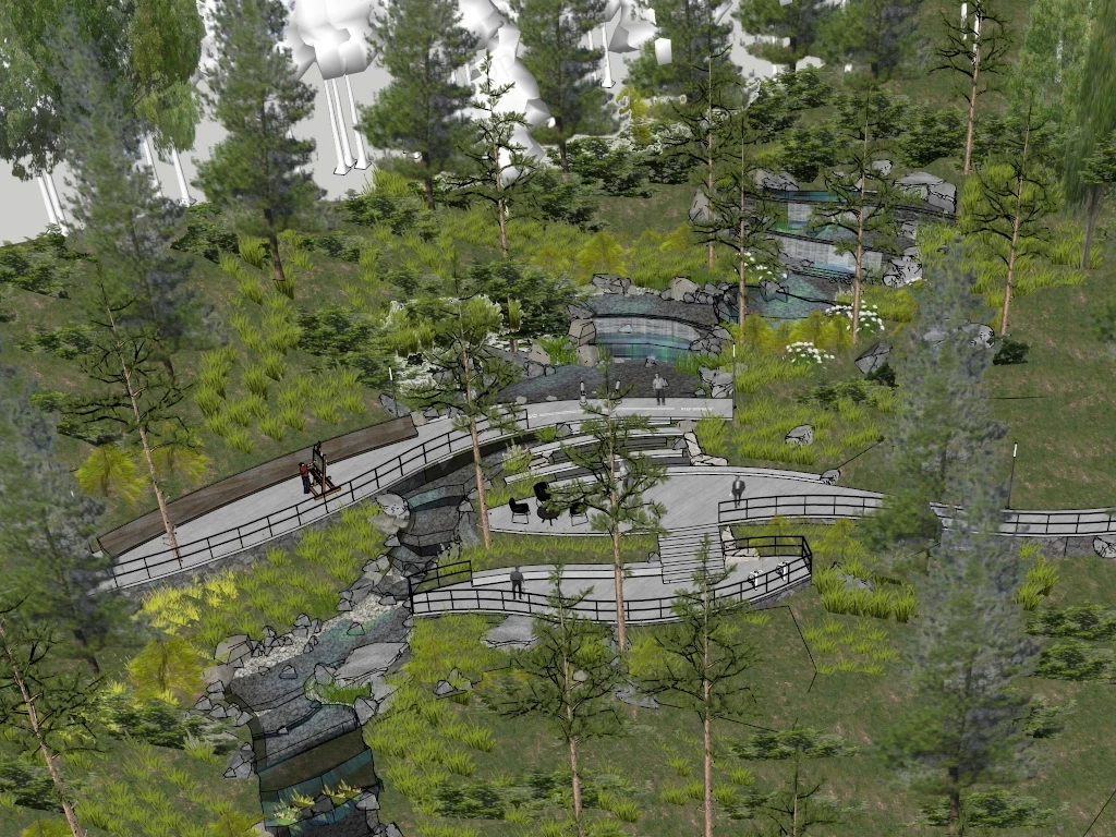 Urban Hiking Forest Park sketchup model preview - SketchupBox