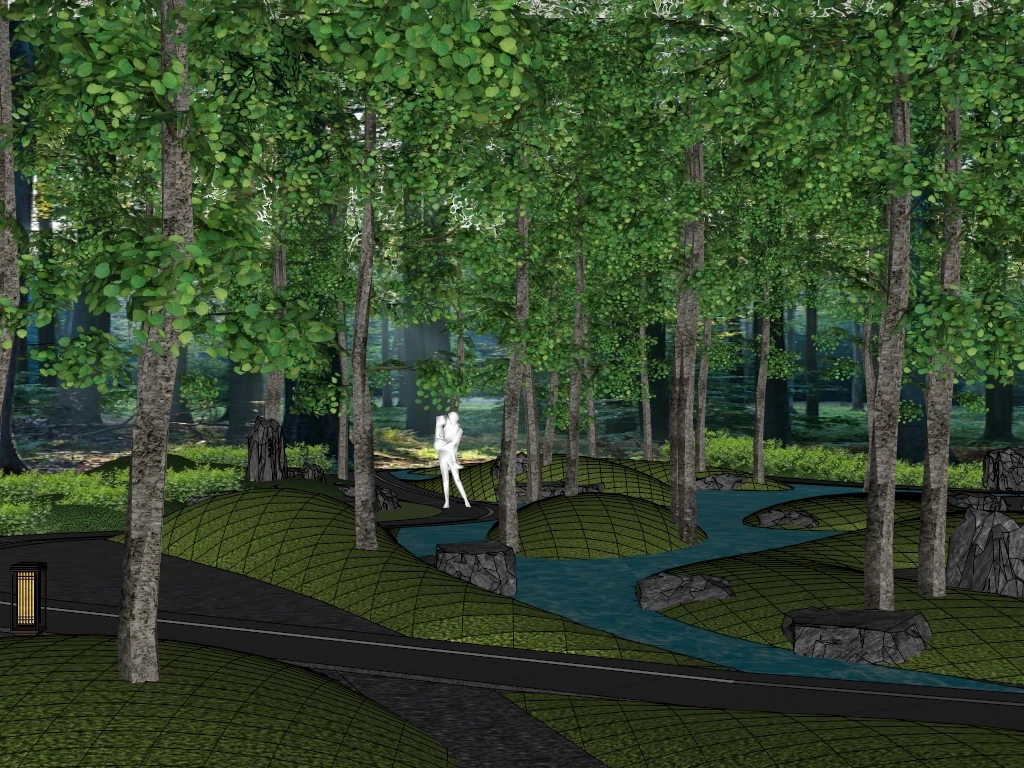 Urban Forest Landscaping sketchup model preview - SketchupBox