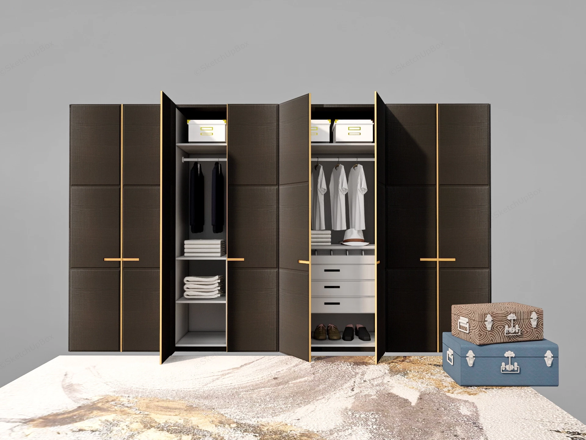 Clothes Armoire Wardrobe sketchup model preview - SketchupBox