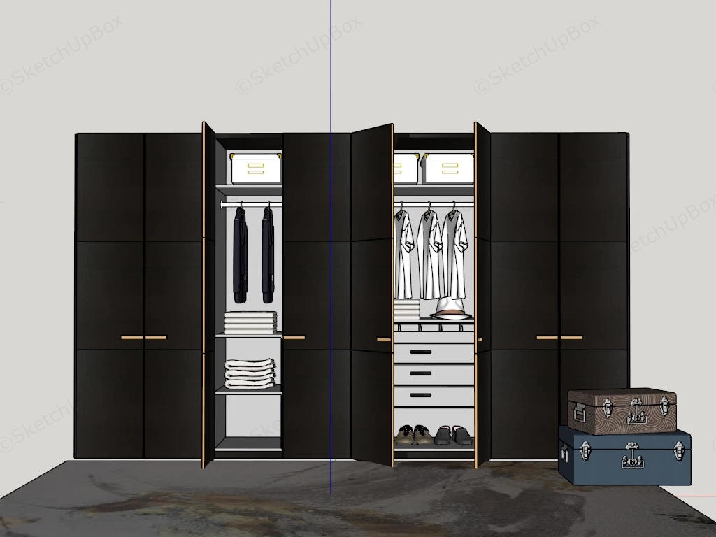 Clothes Armoire Wardrobe sketchup model preview - SketchupBox