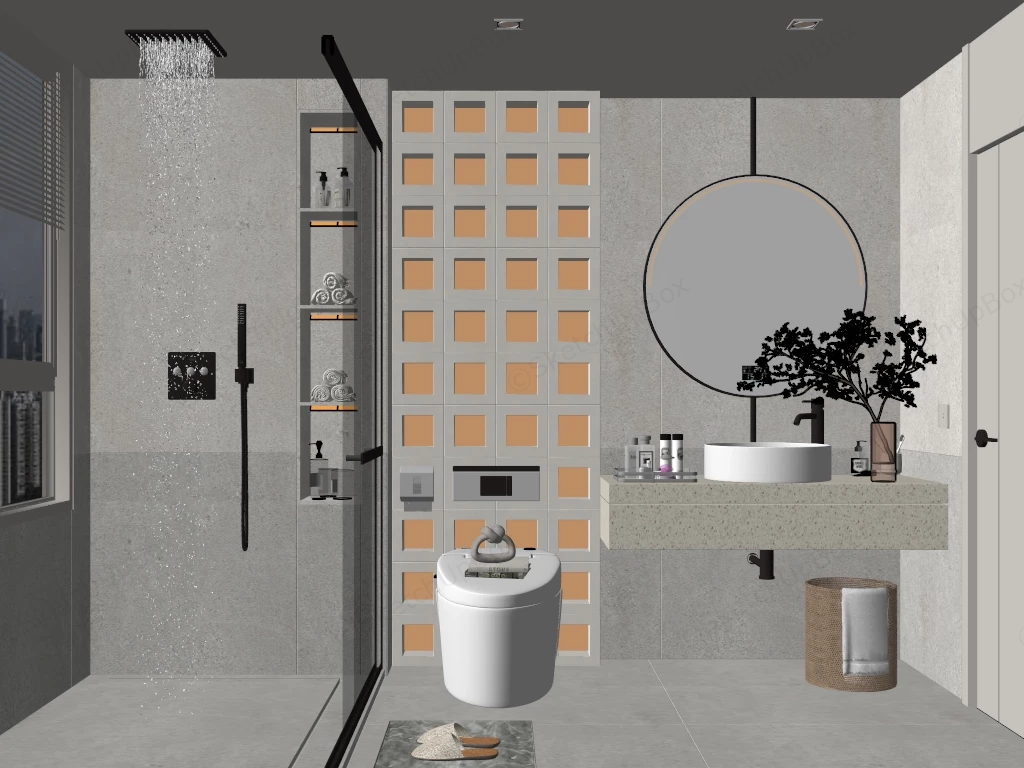 Luxury Bathroom Interior sketchup model preview - SketchupBox