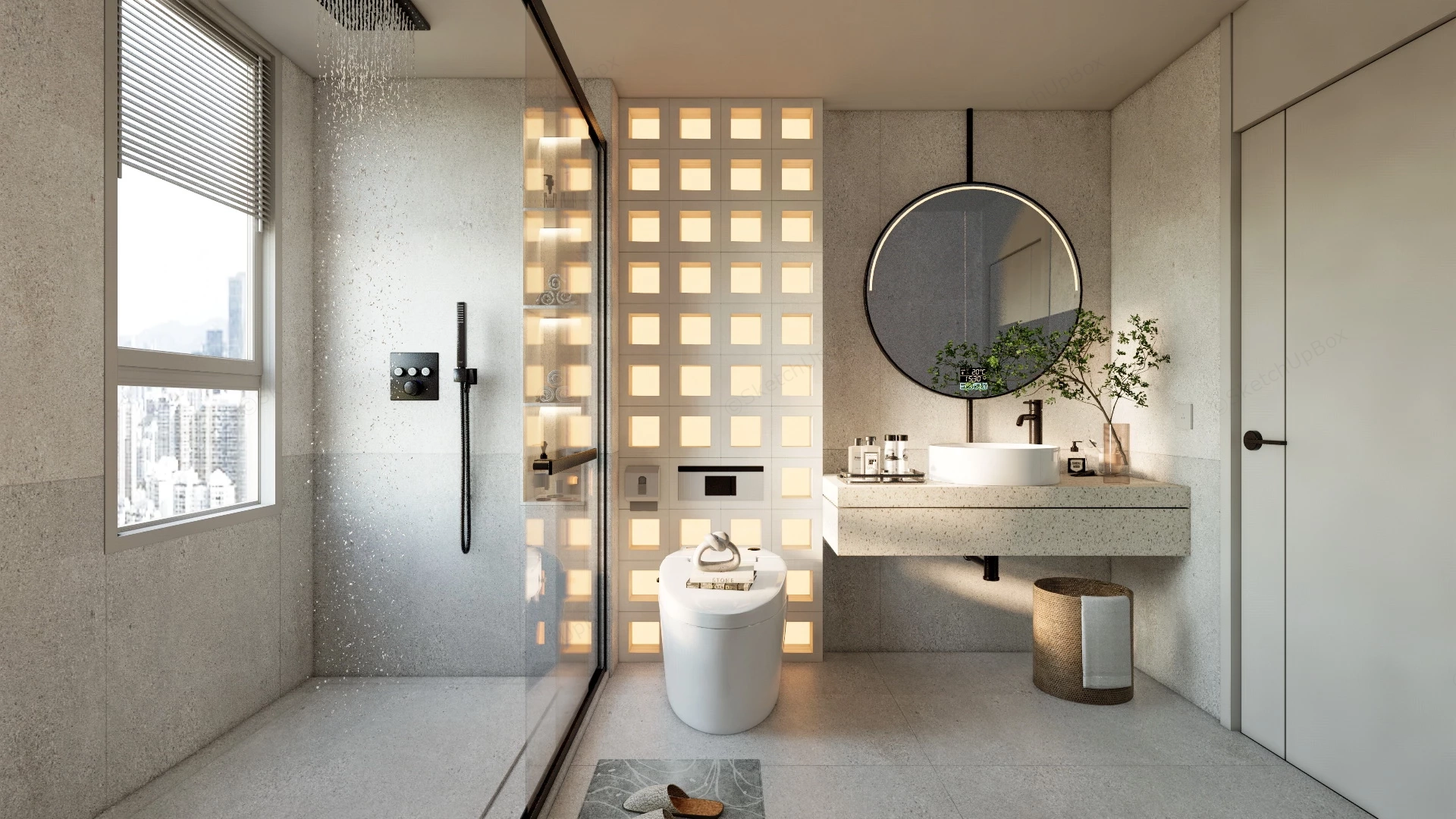 Luxury Bathroom Interior sketchup model preview - SketchupBox